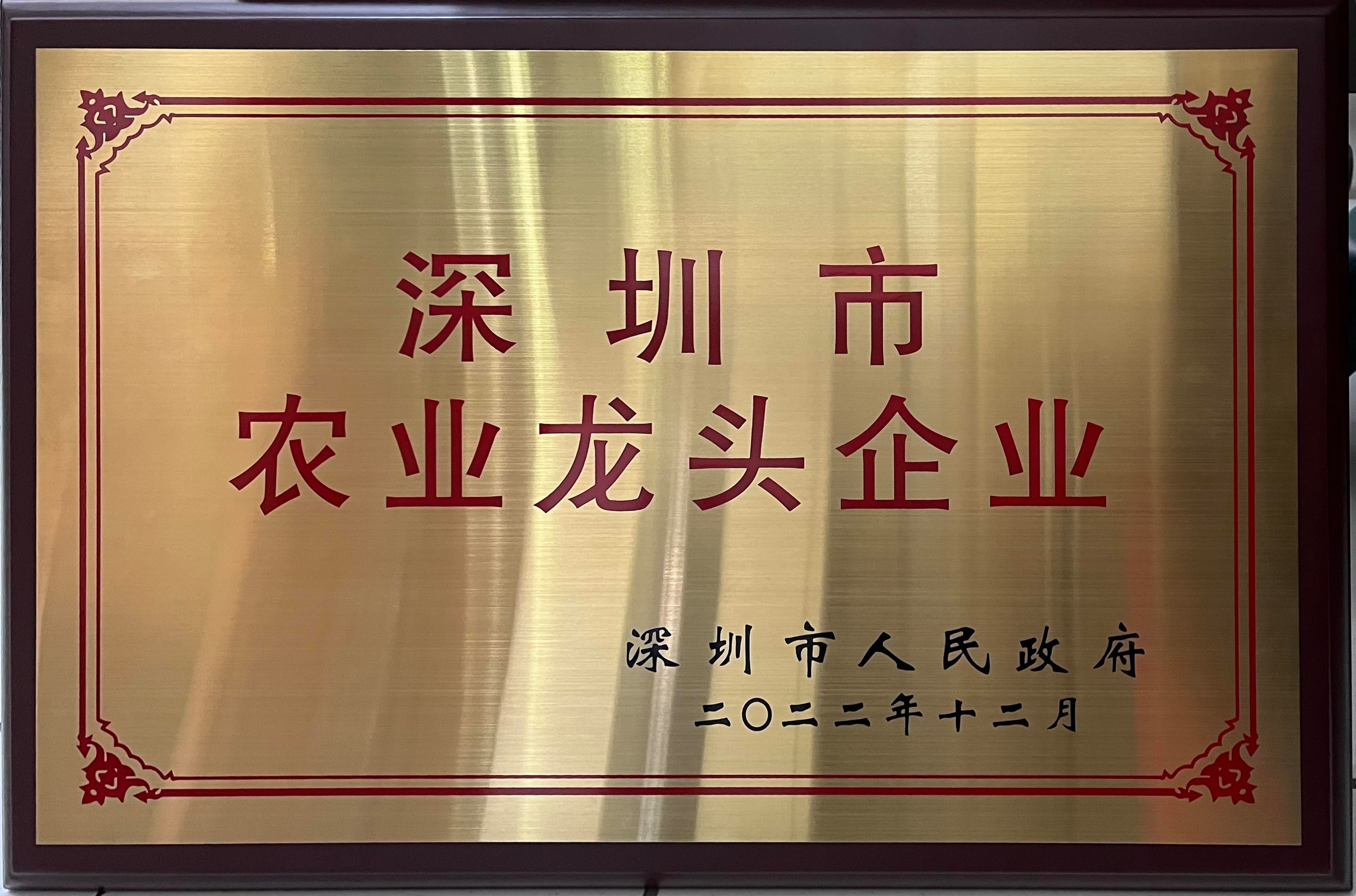 光筑农业被认定为“深圳市农业龙头企业”